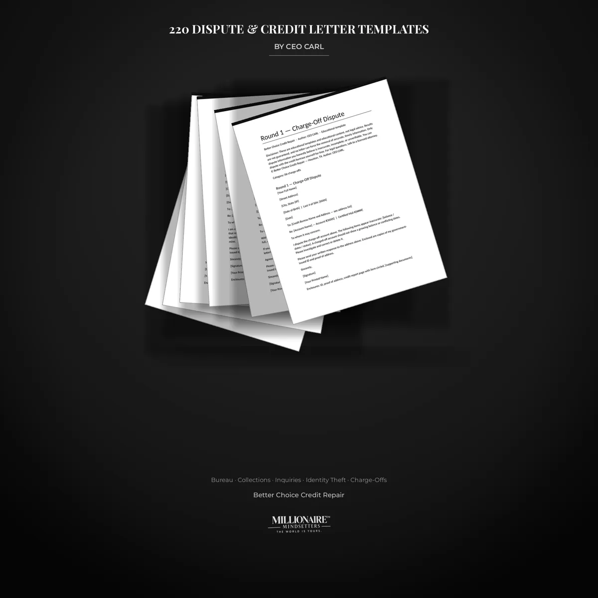 Editable dispute letter templates